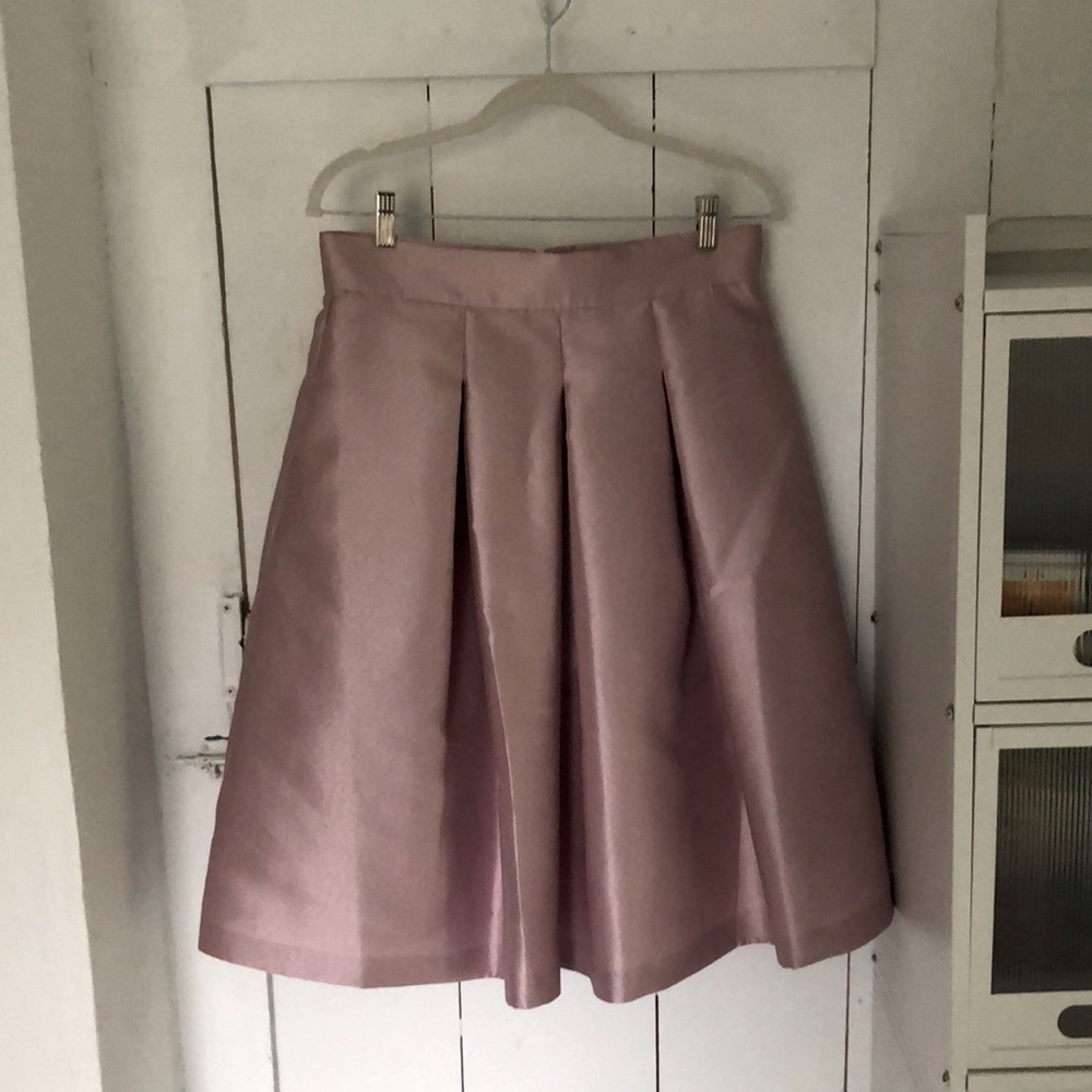 Eliza J pleated midi skirt, pink, size 10